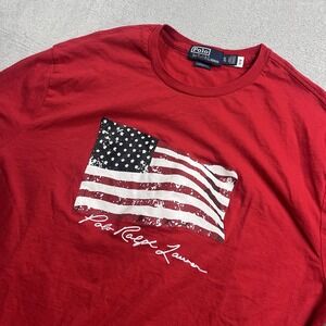 Polo Ralph Lauren Classic Fit‎ American Flag Jersey T-Shirt Size XL